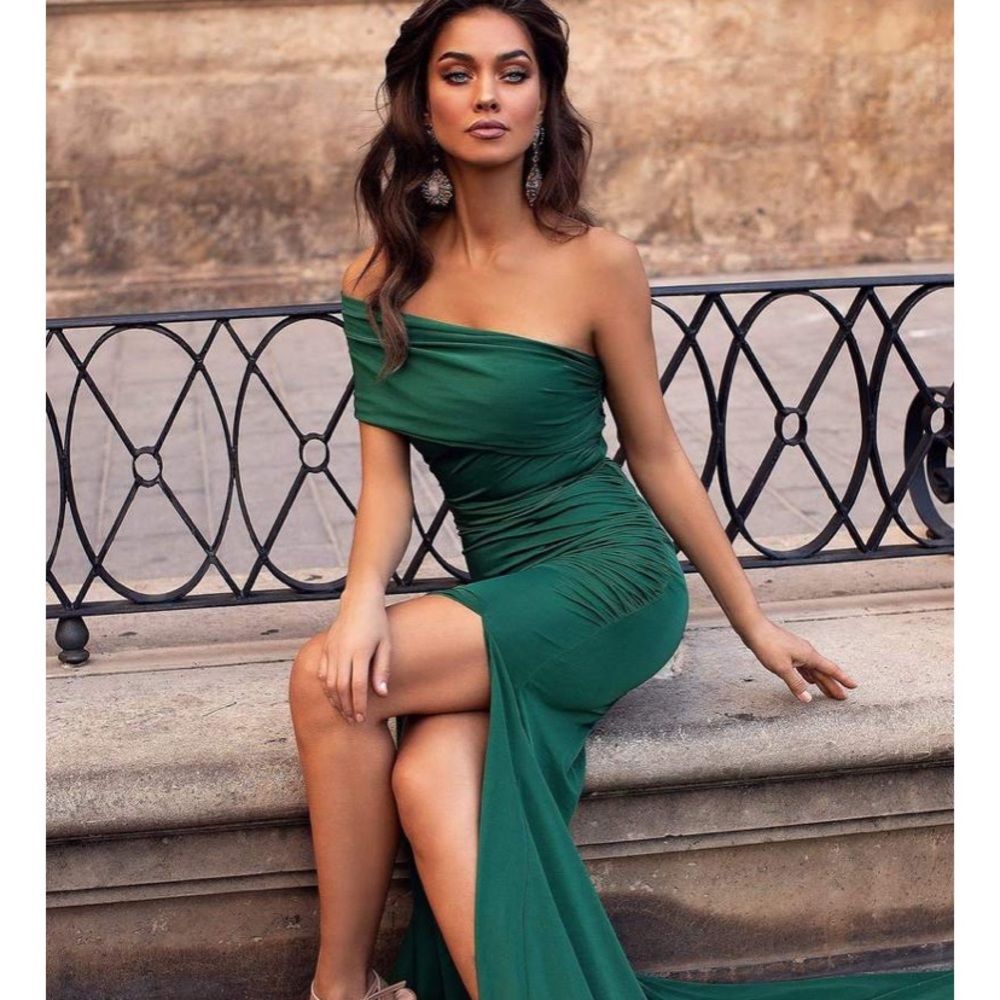 Emerald green gown